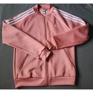 Adidas Originals Women’s Track Jacket Pink White 3-Stripes Size Small